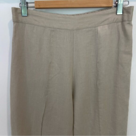 Breezed TARAVAO Flowy trousers pants 100% linen neutral tan size medium wide leg - Picture 9 of 13